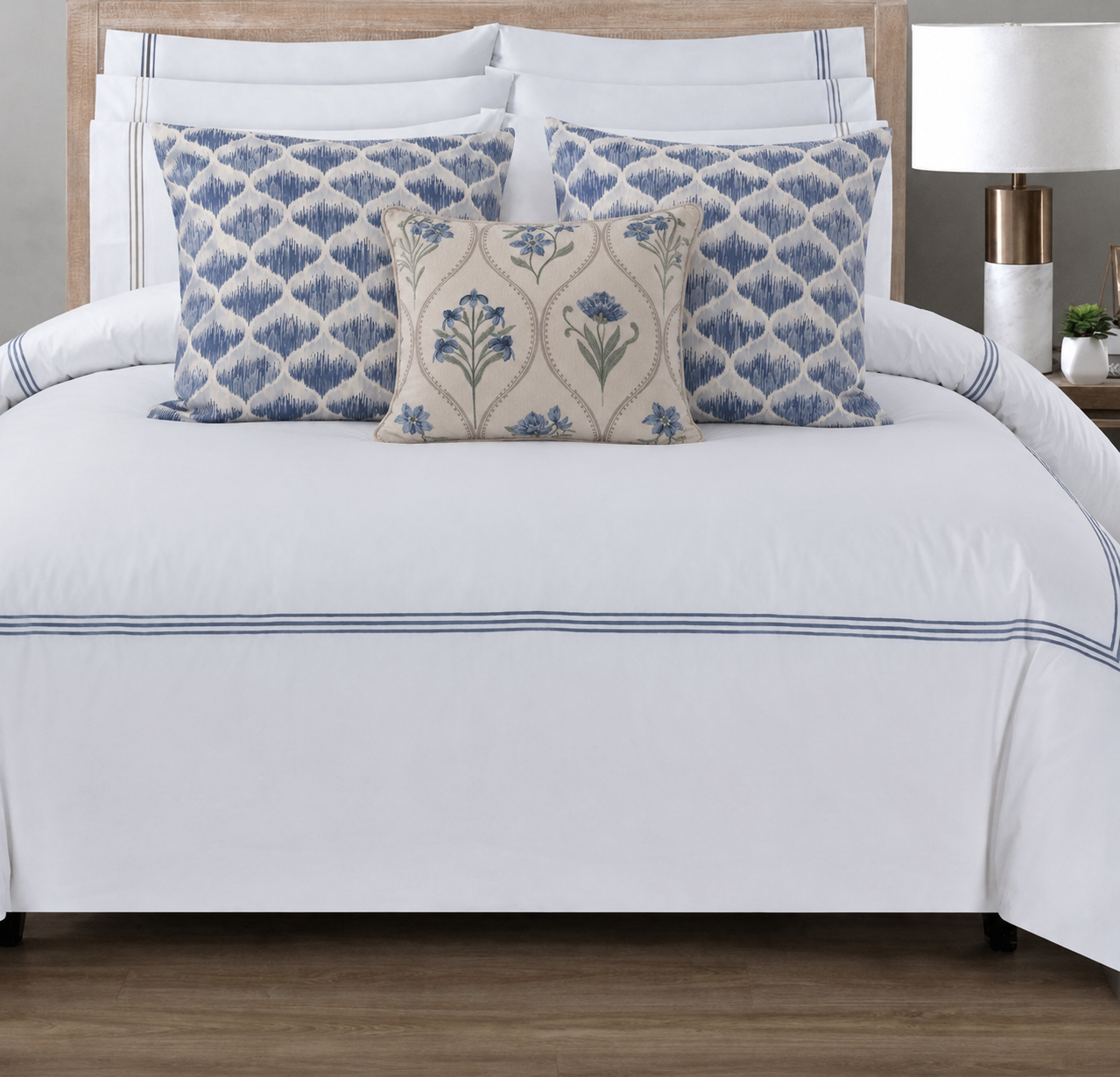 Charlene embroidered duvet cover set