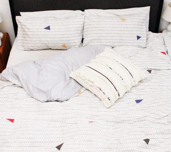 Colour Geometric Cotton Duvet Cover Set