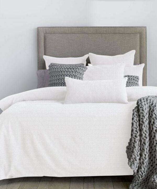 Waffle Weave Cotton Duvet Cover Set (White)