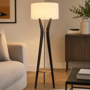Dwell standing Lamp – Asphalt/Natural (Oak)