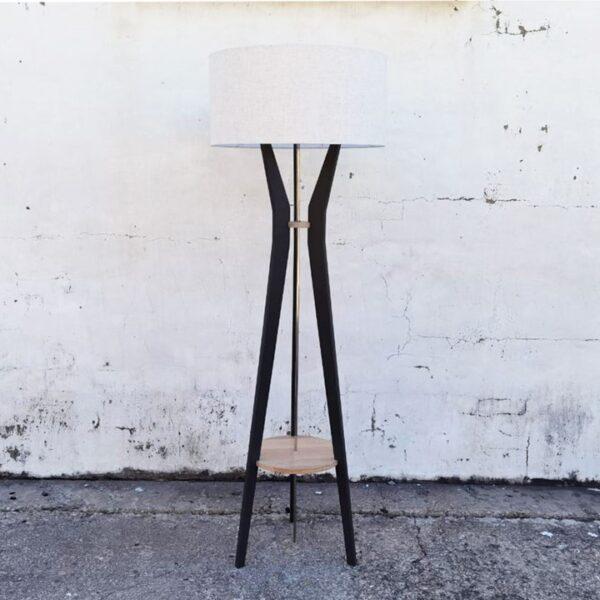 Dwell standing Lamp – Asphalt/Natural (Oak)