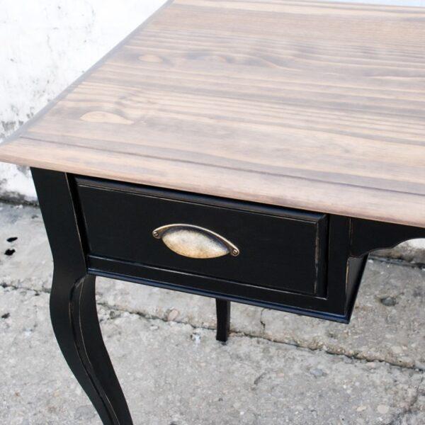 Vintage Writing Desk Cabriolet - Black/Walnut (Pine) - Image 3