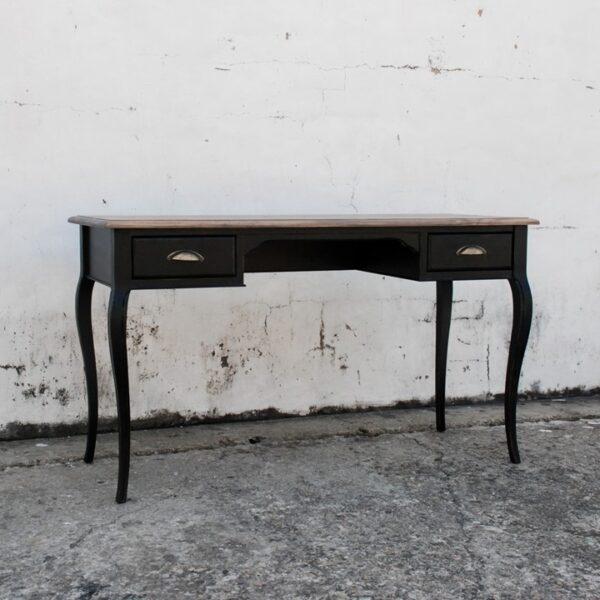 Vintage Writing Desk Cabriolet - Black/Walnut (Pine) - Image 2