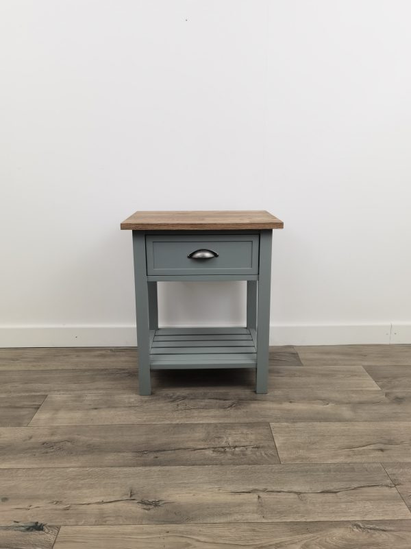 Hunter Pedestal 1 draw with Slatted Shelf- Sage - Image 5