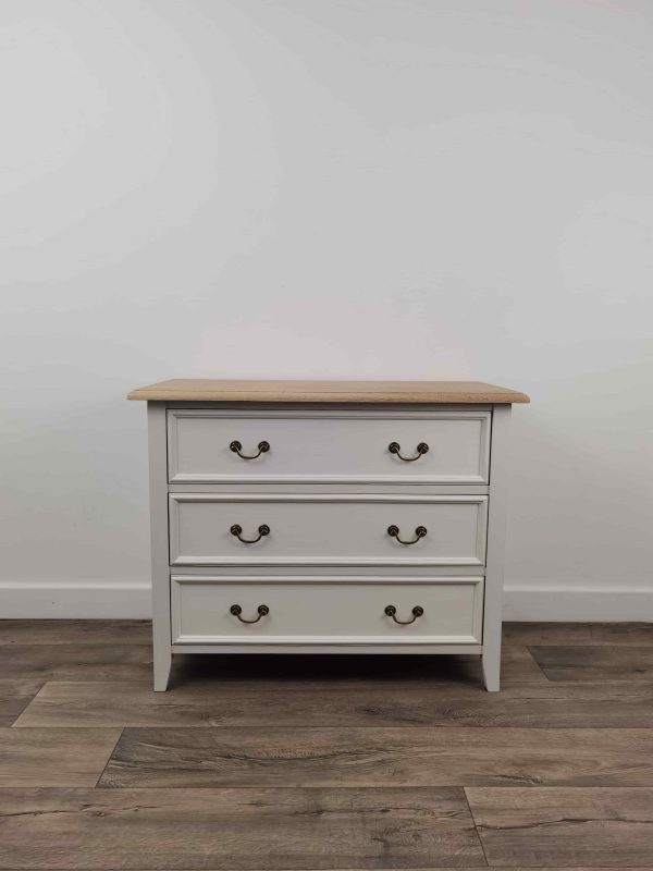 Bastille Chest 3 Drawers Antique White/Smoke (Oak) - Image 7