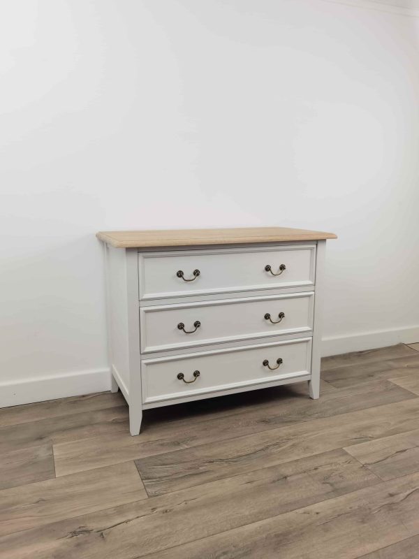 Bastille Chest 3 Drawers Antique White/Smoke (Oak) - Image 6