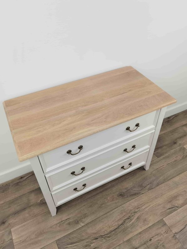 Bastille Chest 3 Drawers Antique White/Smoke (Oak) - Image 5