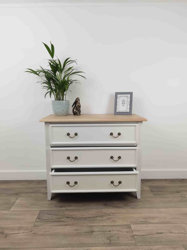 Bastille Chest 3 Drawers Antique White/Smoke (Oak) - Image 4