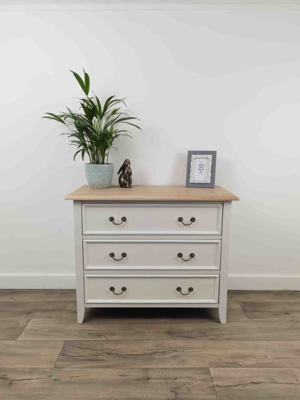 Bastille Chest 3 Drawers Antique White/Smoke (Oak) - Image 2