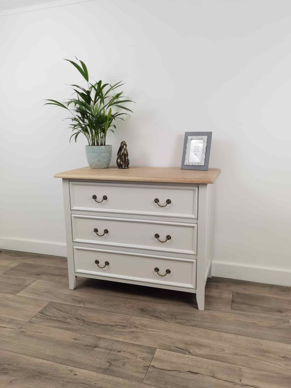 Bastille Chest 3 Drawers Antique White/Smoke (Oak) - Image 3