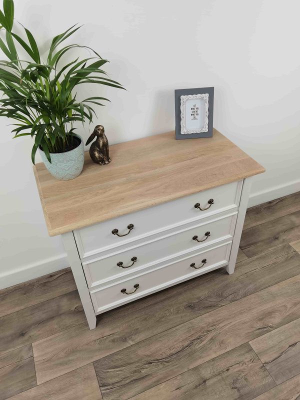 Bastille Chest 3 Drawers Antique White/Smoke (Oak) - Image 8