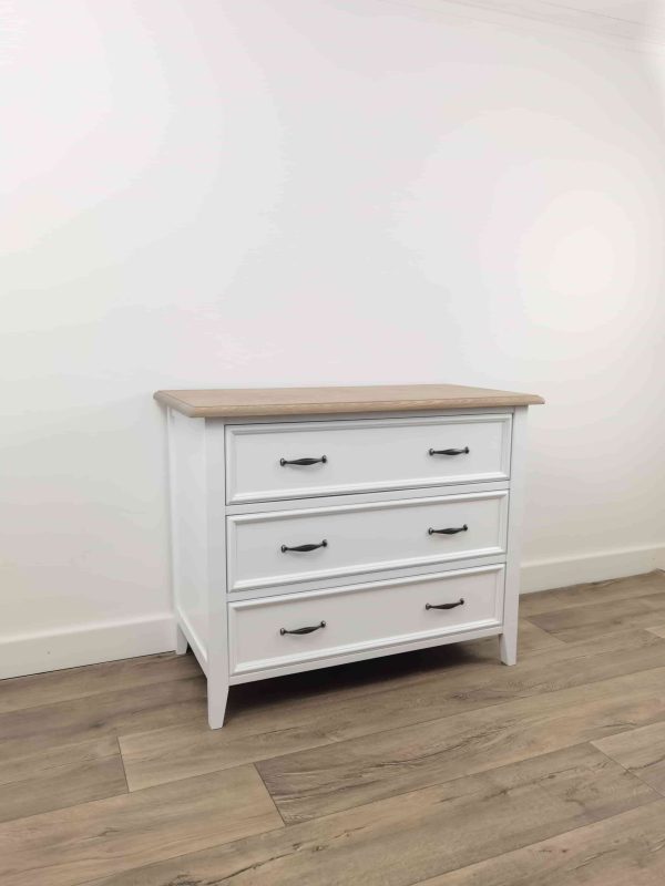 Bastille Chest 3 Drawers Solid White/Havanna (Ash) - Image 7