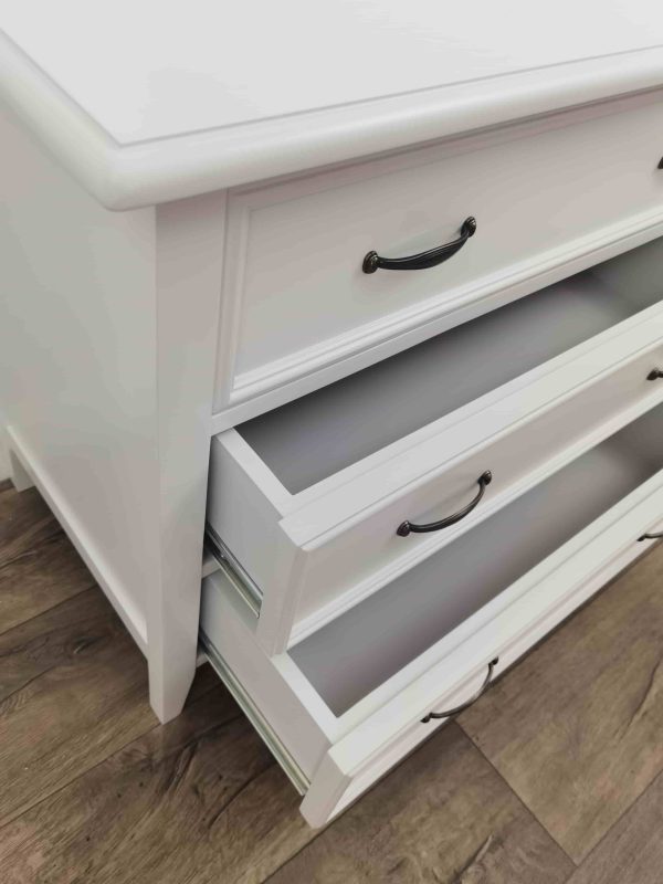 Bastille Chest 3 Drawers Solid White/Havanna (Ash) - Image 8