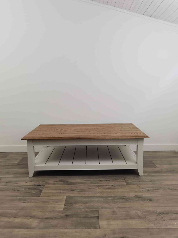 Bastille Coffee Table 135cm Antique White/Gunsmoke (Oak) - Image 4