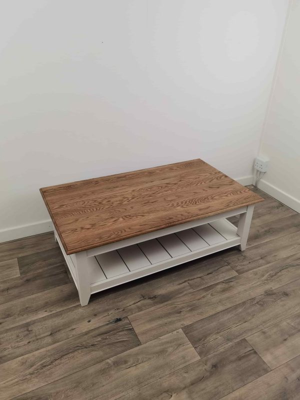 Bastille Coffee Table 135cm Antique White/Gunsmoke (Oak)