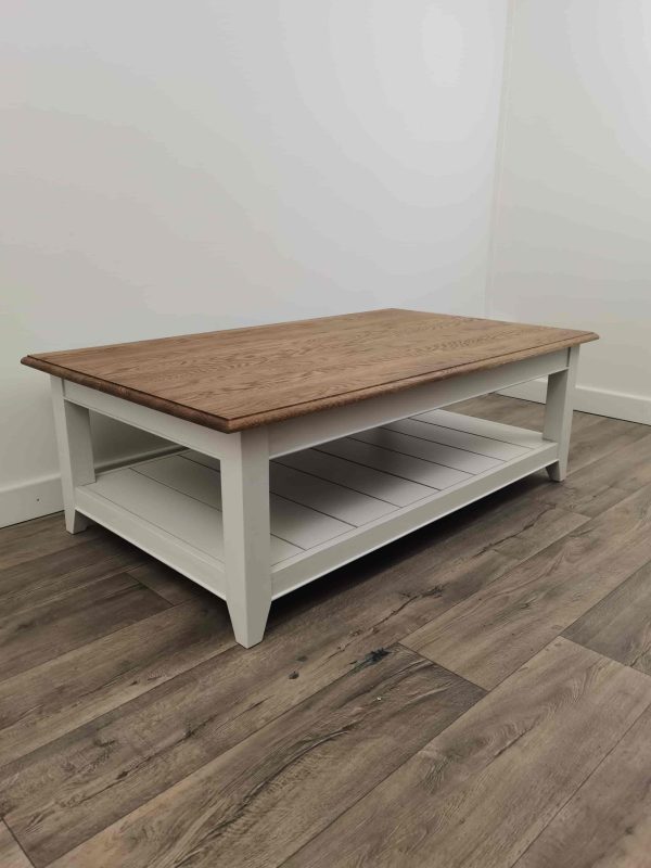 Bastille Coffee Table 135cm Antique White/Gunsmoke (Oak) - Image 2