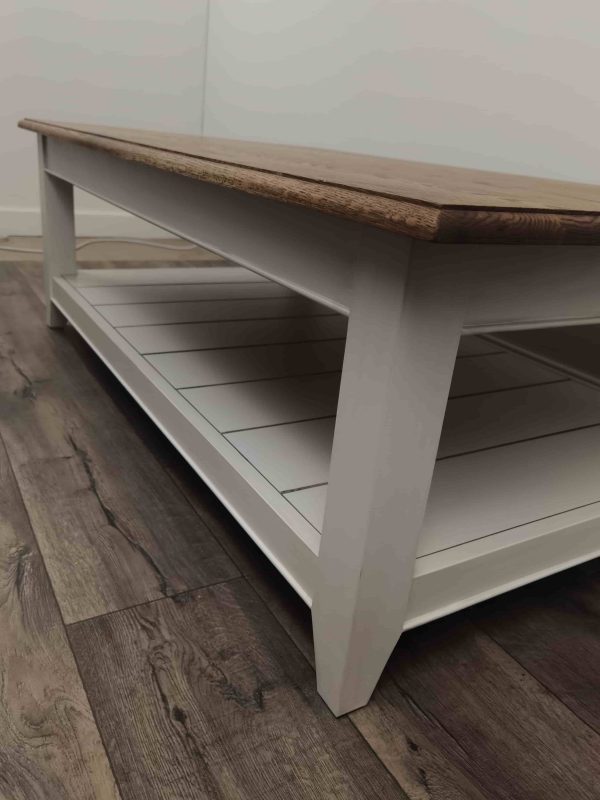 Bastille Coffee Table 135cm Antique White/Gunsmoke (Oak) - Image 3