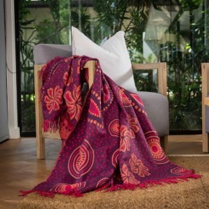 Shweshwe Grape/Cerise Throw